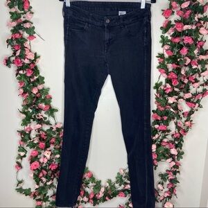 &Denim Faded Black Skinny Jeans Womens Vintage Wash Grunge Hobo 28 H&M